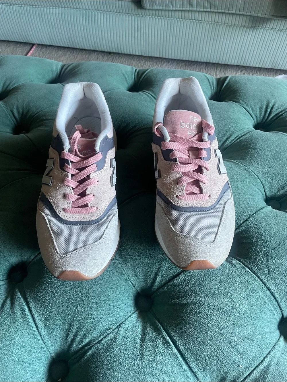 New Balance 997 Women's Pink, Gray and Blue Lifestyle Sneakers Preloved